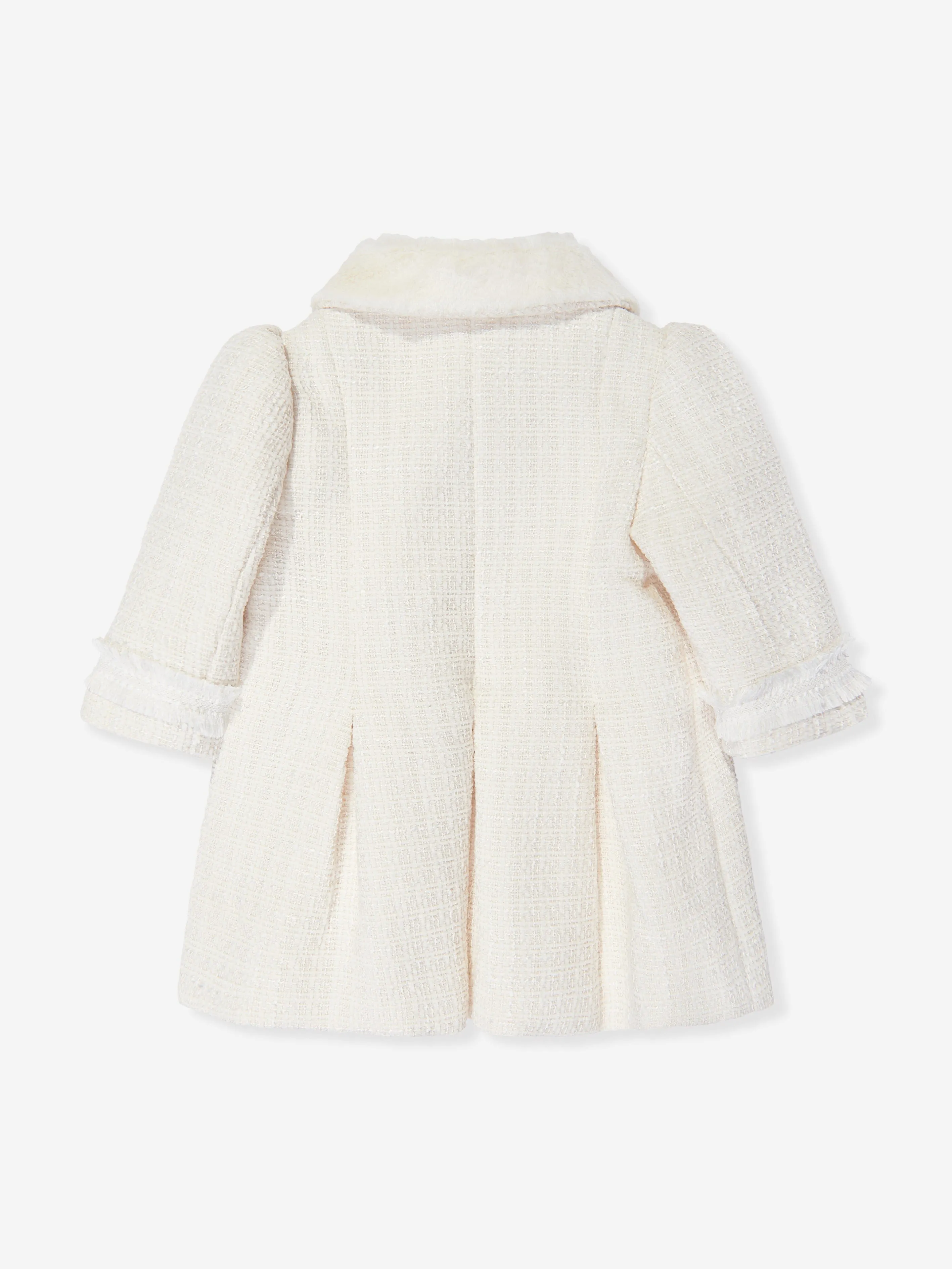 Patachou Baby Girls Tweed Coat in Ivory