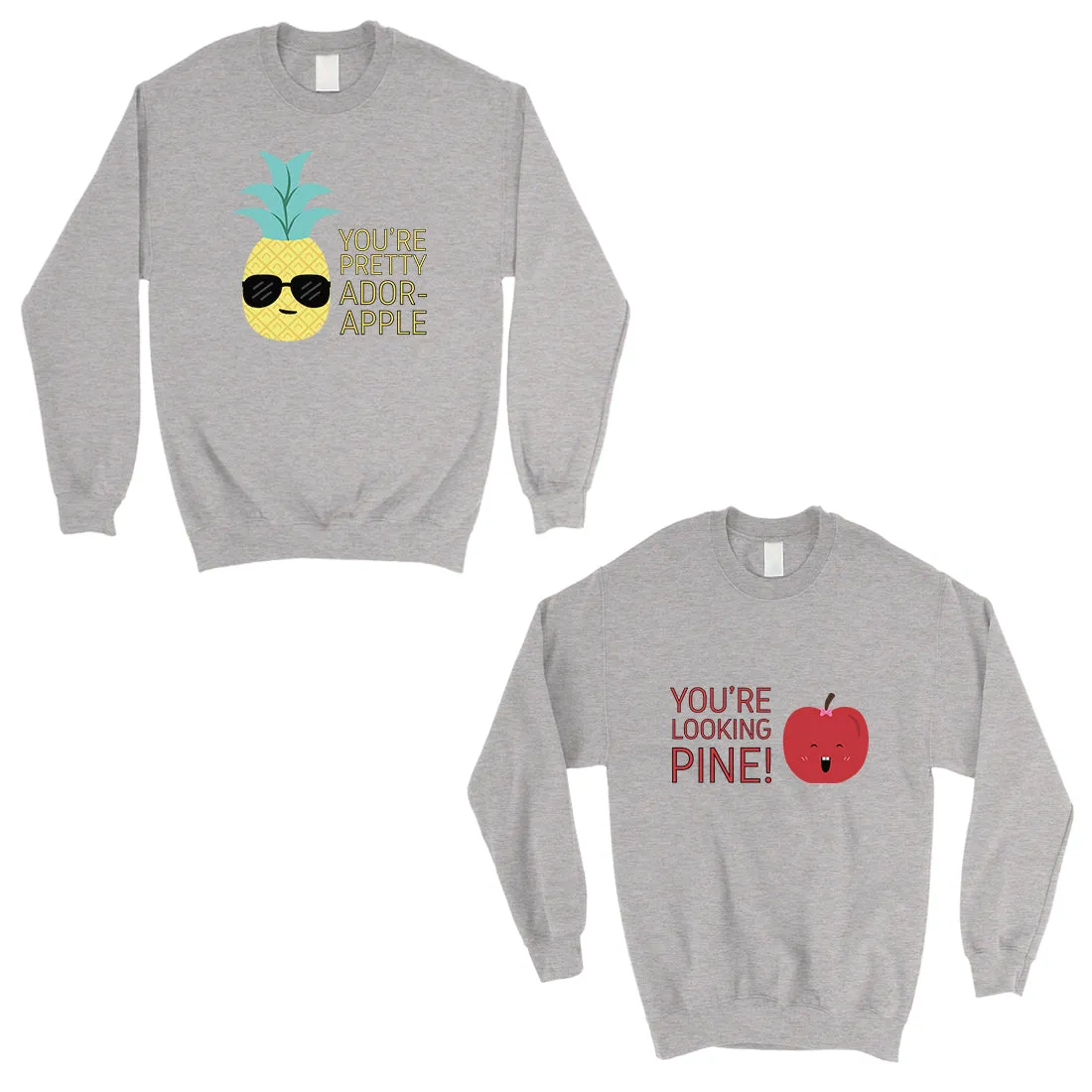 Pineapple Apple Matching Sweatshirt Pullover Cute Anniversary Gift