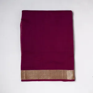 Purple - Traditional Chanderi Silk Handloom Precut Fabric (0.7 meter)