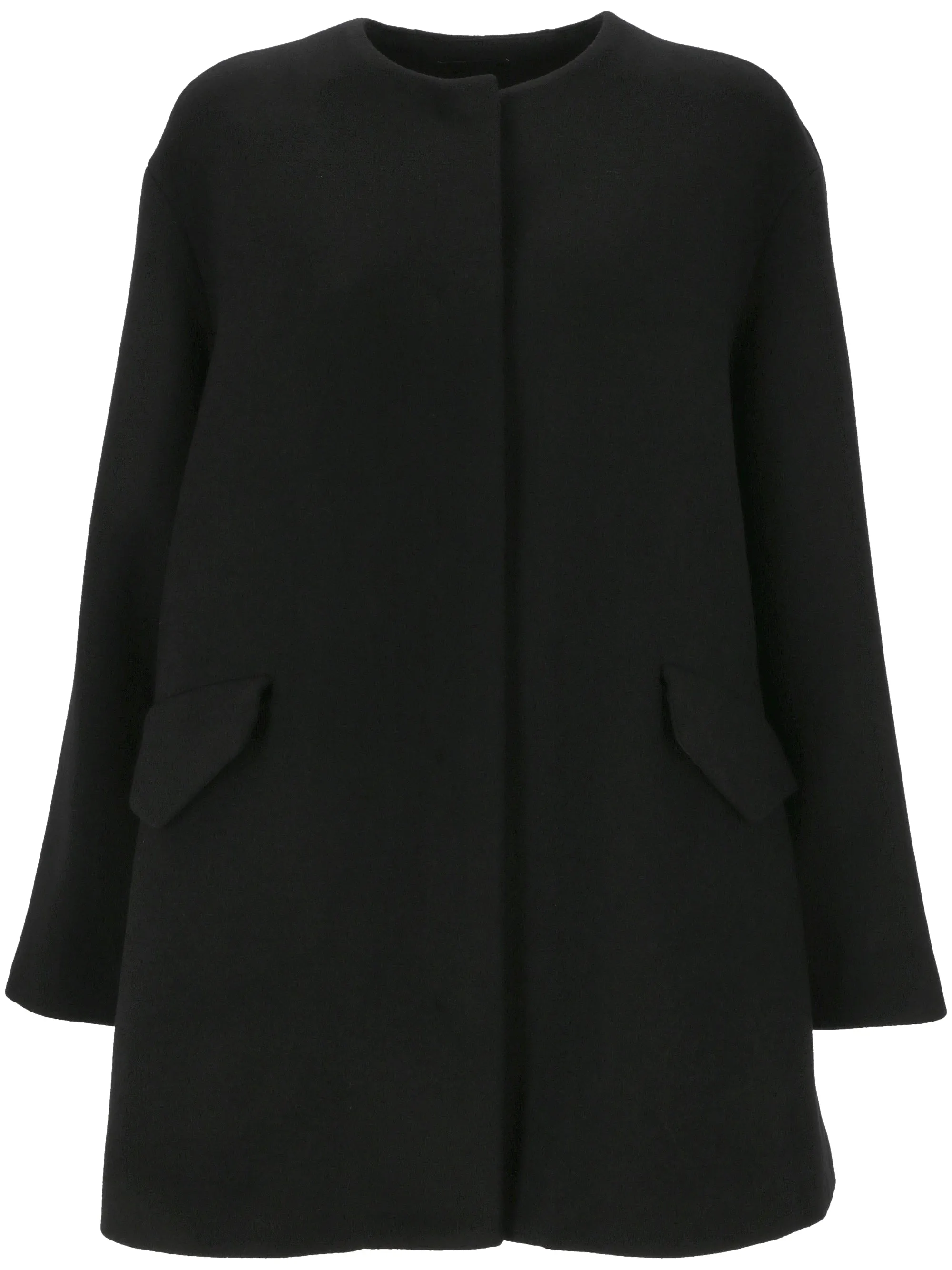 Recycled Wool Blend Black Coat