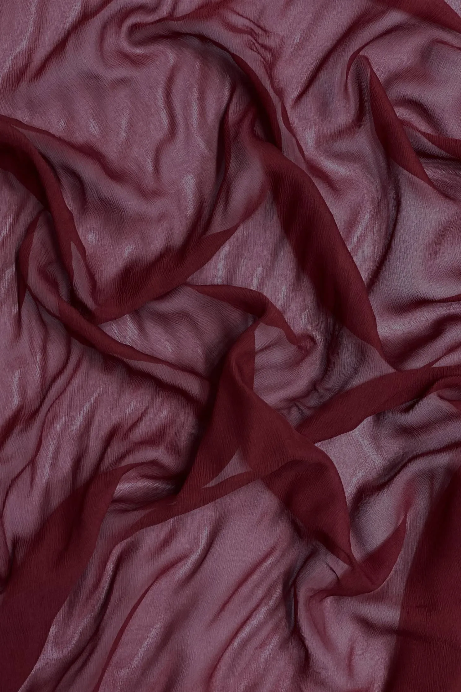 Rosewood Silk Heavy Crinkled Chiffon HCD-020 Fabric