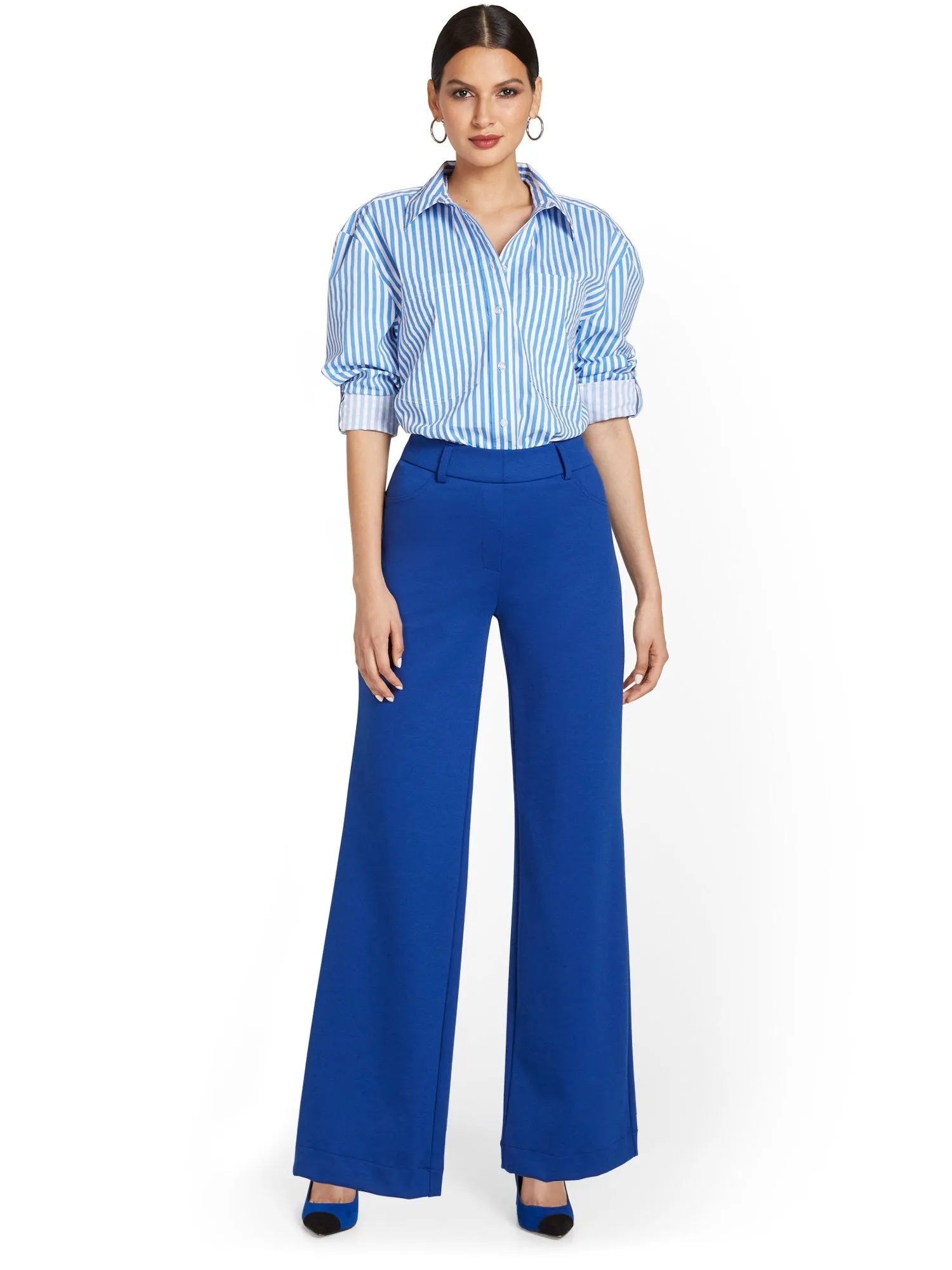 Tall Pull-On Wide-Leg Ponte Pant - Superflex