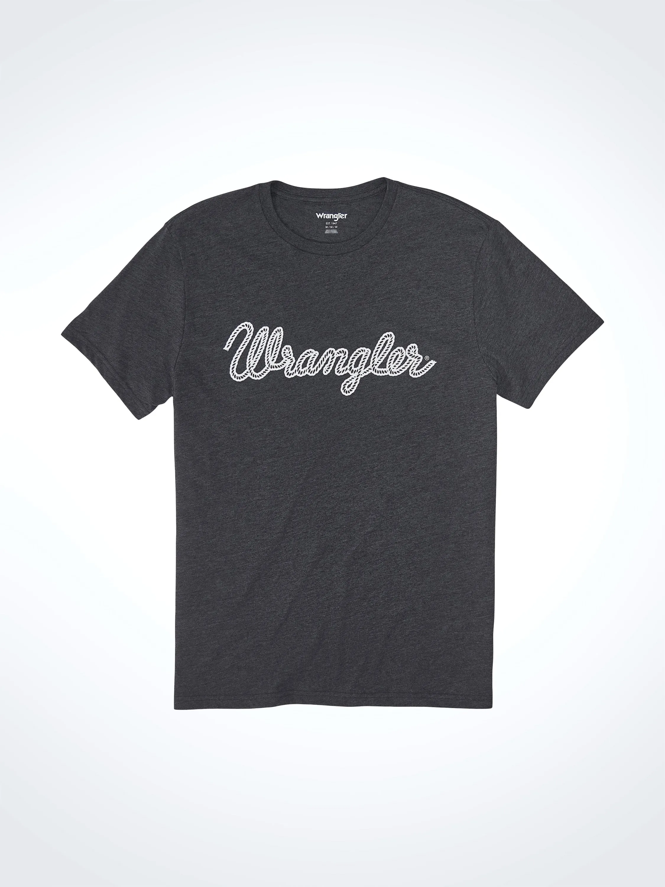 Wrangler Men's Caviar Heather Rope Logo Tee